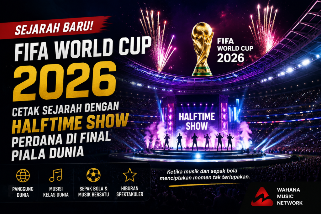 FIFA World Cup 2026 menghadirkan halftime show resmi pertama di Final Piala Dunia dengan penampilan musisi kelas dunia.